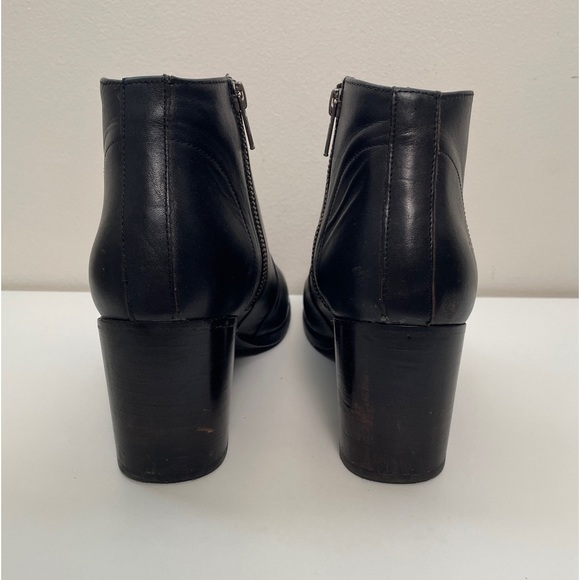 Frye Nora short zip boot black size 9 bootie western leather pointed toe office - Picture 9 of 13